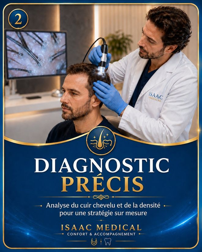Étape 2 — Diagnostic précis : analyse du cuir chevelu et de la densité
