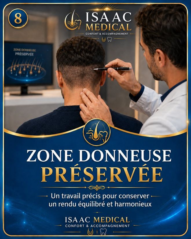 Étape 8 — Zone donneuse préservée : un travail précis pour un rendu harmonieux